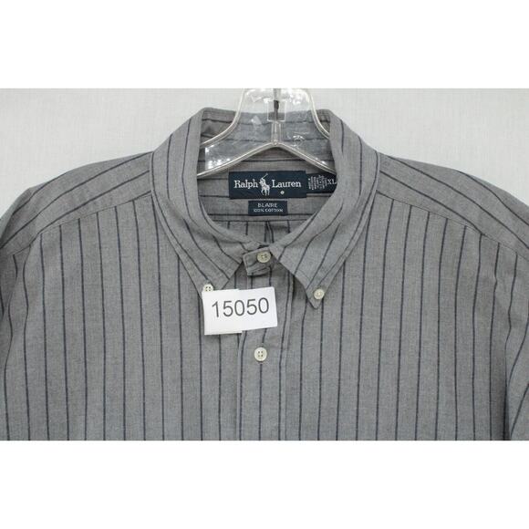 Vintage Polo Ralph Lauren Blake Shirt Men's XL Extra Large Heavy Cotton Gray - Picture 8 of 8